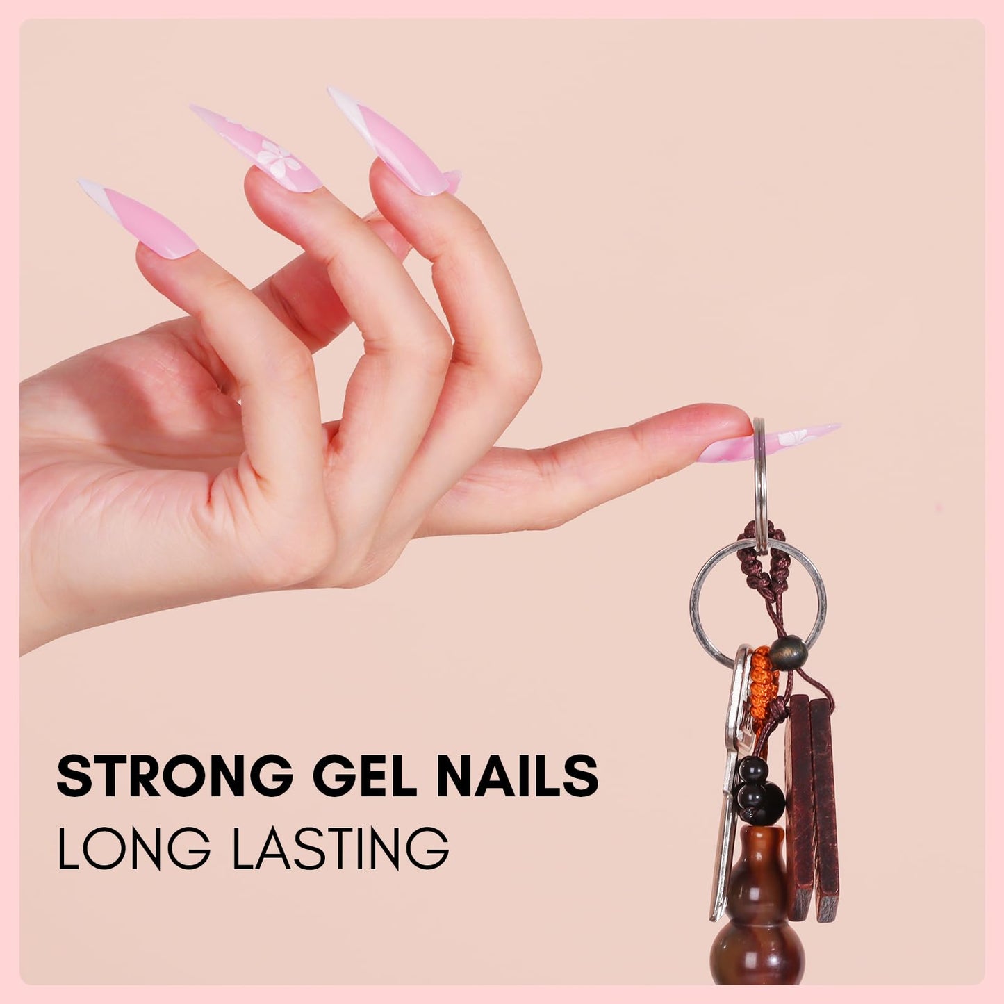 Makartt Poly Nail Gel Kit – 6 Colors (Clear, Pink, White) Builder Extension Set, Long-Lasting Hard Gel for Nail Strengthening & French Manicure