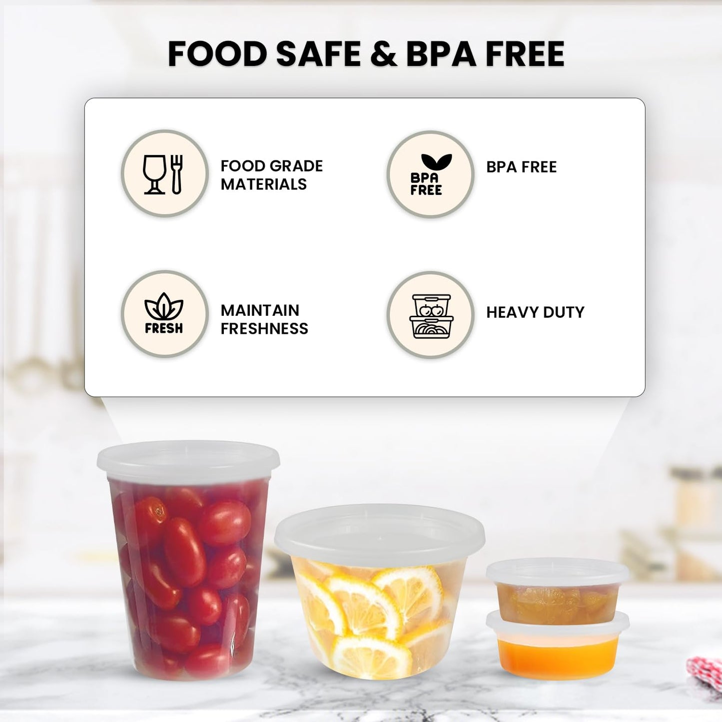 Klex 32 Oz, 12 Sets Deli Containers with Airtight Lids, BPA Free Heavyweight Plastic Meal Prep Food Container for Soup, Freezer & Dishwasher…