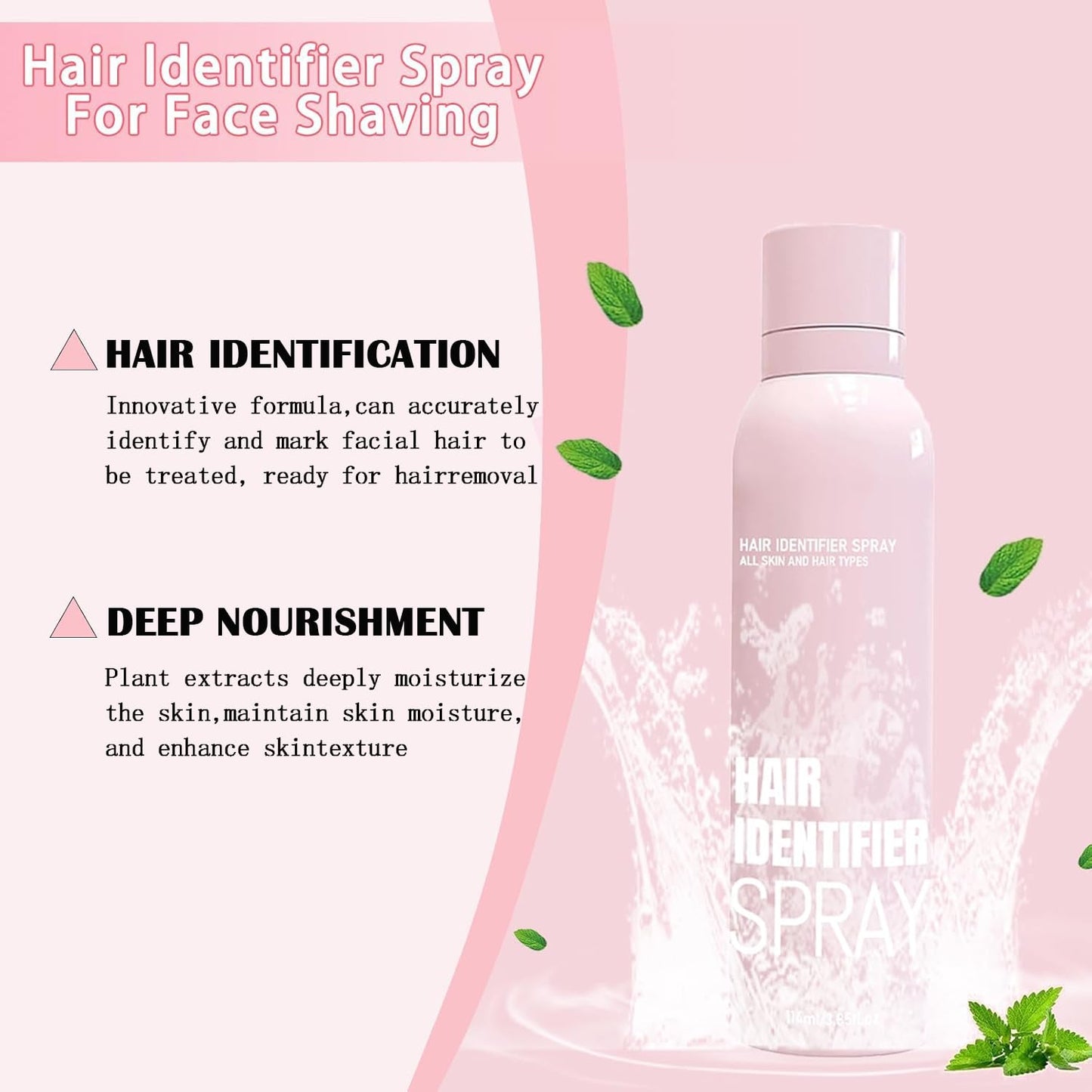 Hair Identifier Spray for Face Shaving?face hair identifier spray?Moisturizing And Skin Care Set Spray?suitable for all skin types (1 set) Beauty and Personal Care OYB