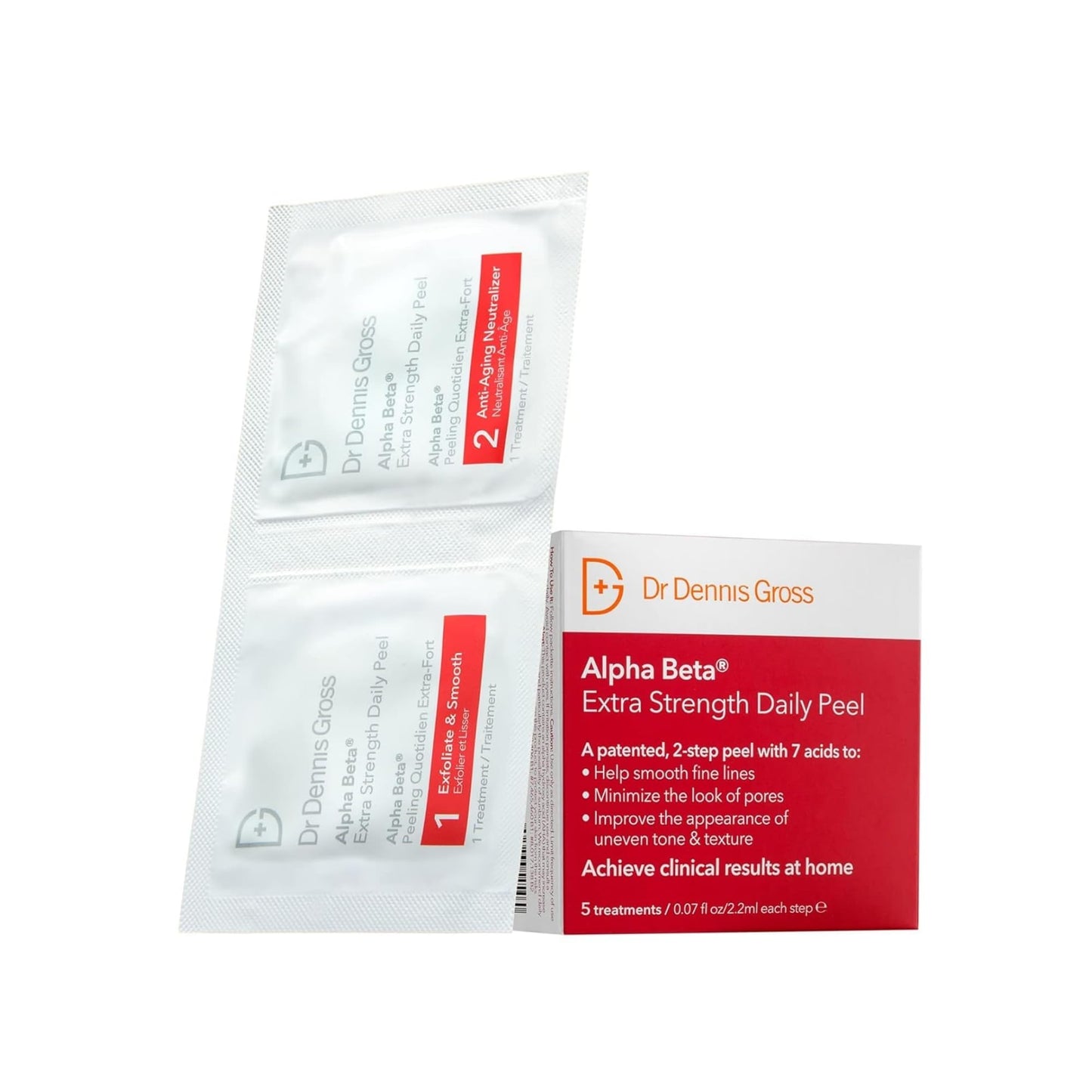 Dr. Dennis Gross Alpha Beta Extra Strength Daily Peel - 2-Step Exfoliating Pads for Enhanced Anti-Aging, Smoother Skin, and Radiant Complexion, 5