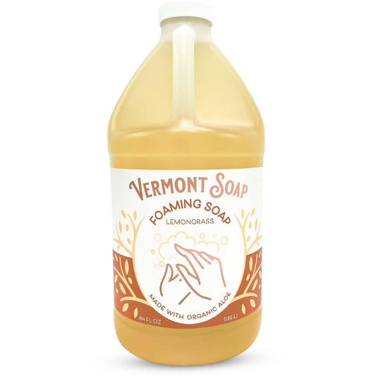 VERMONT SOAP Organic Lemongrass Zen Foaming Hand Soap - Natural Moisturizing Soap for Dry Skin - Fragrance Free Liquid Bathroom Hand Soap - Lemongrass Beauty & Personal Care VERMONT SOAP