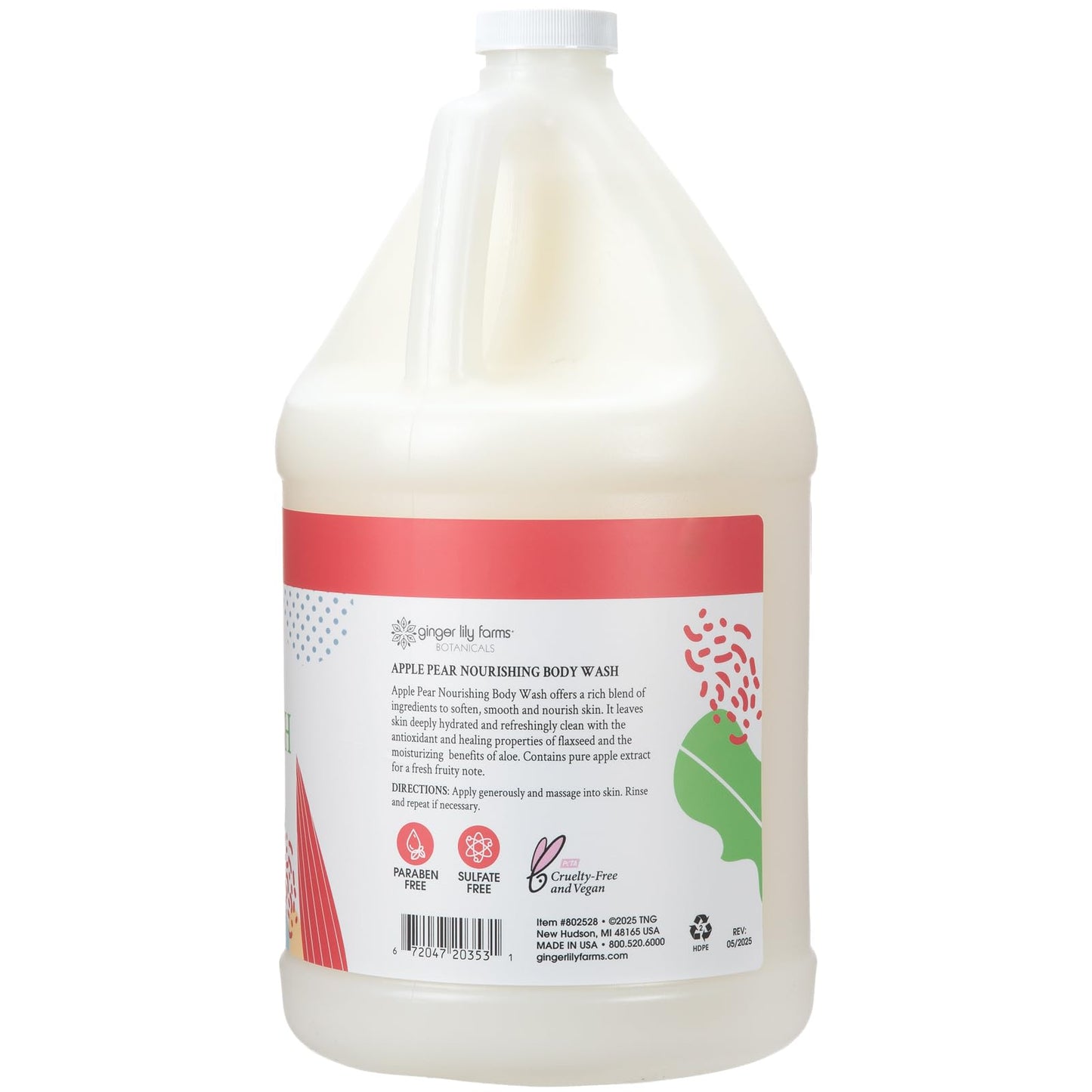 Ginger Lily Farms Botanicals Nourishing Body Wash, 100% Vegan & Cruelty-Free, Apple Pear Scent, 1 Gallon (Pack of 4) Beauty & Personal Care Ginger Lily Farms