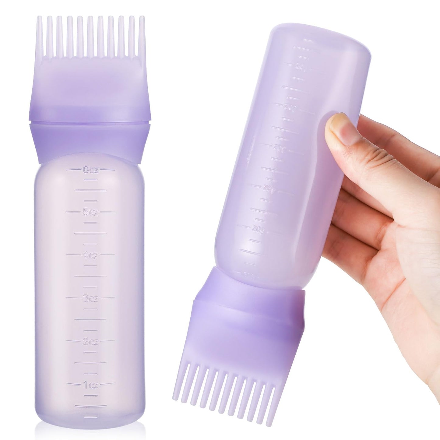Pimoys 6Oz Root Comb Hair Dye Oil Applicator Bottles for Scalp, Purple Beauty and Personal Care Pimoys