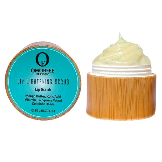 Lip Lightening Scrub by Omorfee - Vegan Lip Exfoliating & Moisturizing Treatment - Vitamin E & Natural Beads for Dull, Dry, Dark or Discolored Lips Beauty and Personal Care OMORFEE BE EXOTIC OF