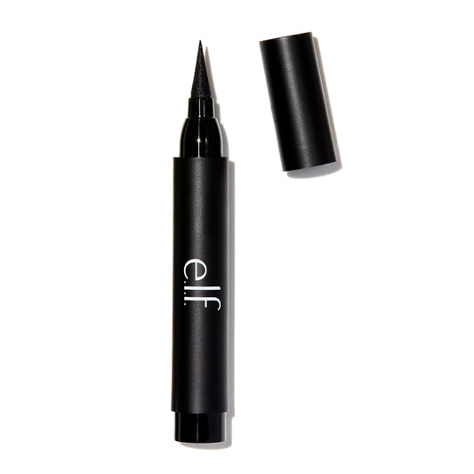 e.l.f. Intense Ink Eyeliner, Enhances The Lash Line With Rich & Long-Lasting Color, Tip For Precise Application, Vegan & Cruelty-Free, Blackest Black