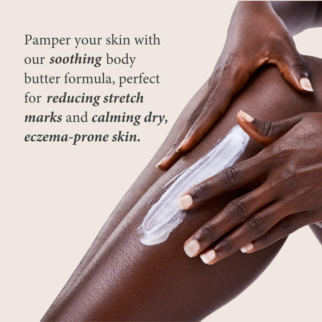 Shea Radiance P.U.R.E. Whipped Shea Butter with Colloidal Oatmeal - Whipped Body Butter Blended with Skin Soothing Oatmeal & Moisturizing Rice Bran