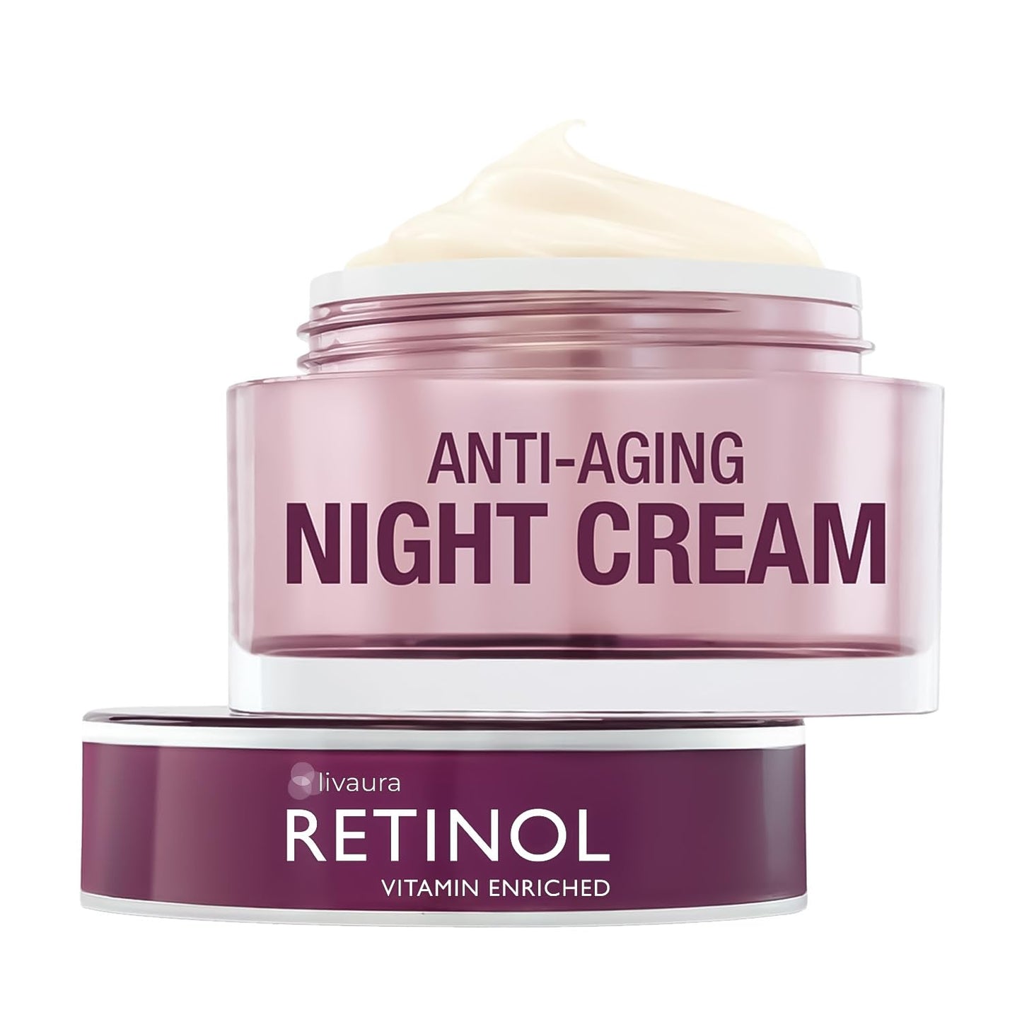 LIVAURA Retinol Night Cream - The Original Anti-Aging Retinol For Younger Looking Skin - Luxurious Restorative Moisturizer Works While You Sleep