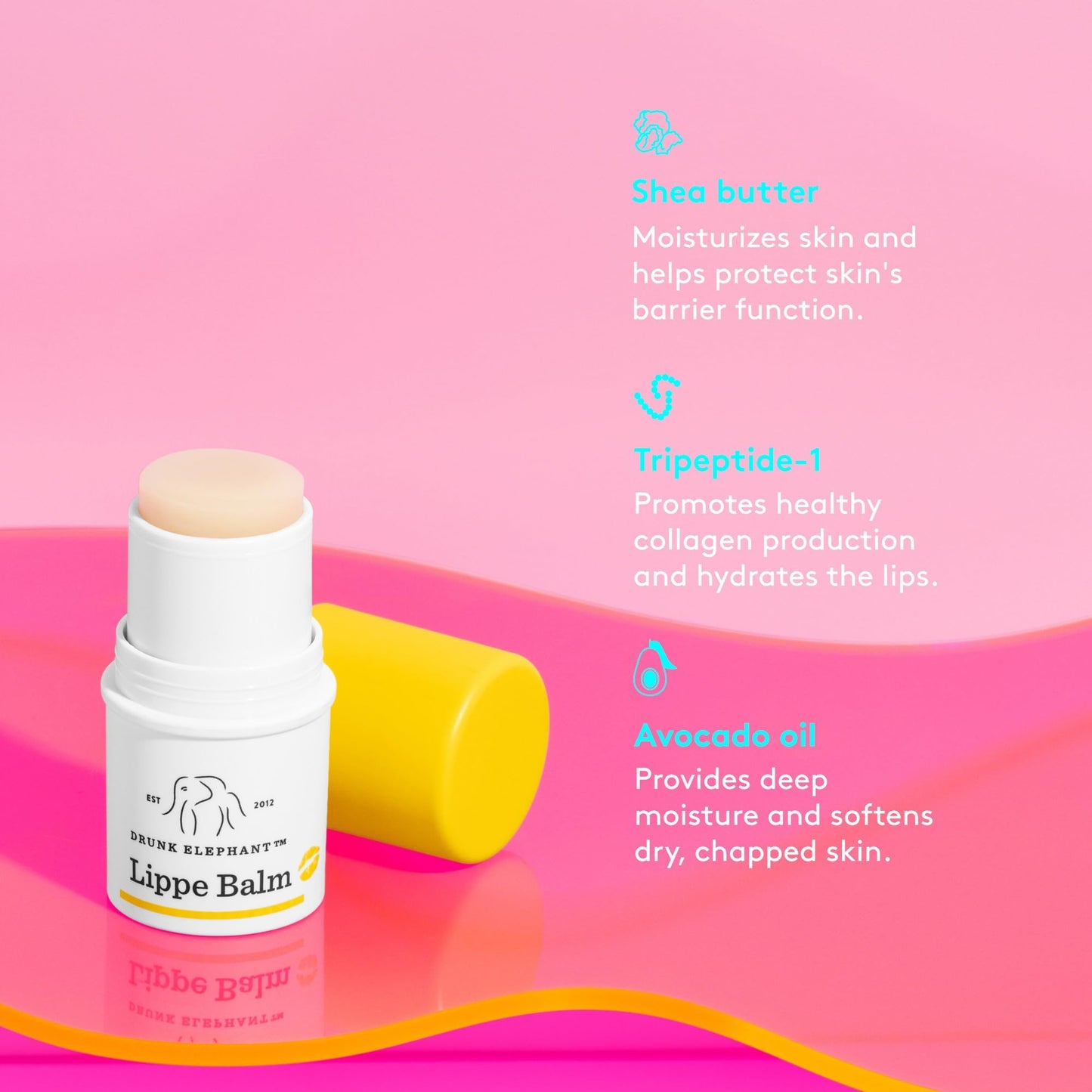 Drunk Elephant Lippe Balm - 3.7 g/.13 oz - Nourishing Lip Balm - Clean Clinical Skincare - Cruelty-Free - Dermatologist-Tested - Free of Essential