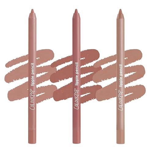 ColourPop Cool Group Chat Lippie Lip Pencil Kit - High-Pigment, Long-Lasting & Sharpenable Lip Liner with High-Impact Color - Includes Shades Ashton