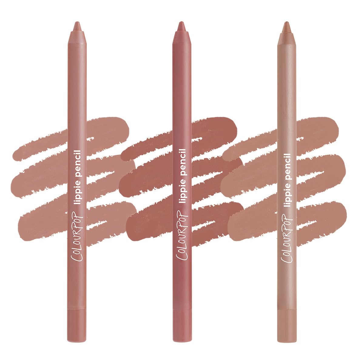 ColourPop Cool Group Chat Lippie Lip Pencil Kit - High-Pigment, Long-Lasting & Sharpenable Lip Liner with High-Impact Color - Includes Shades Ashton
