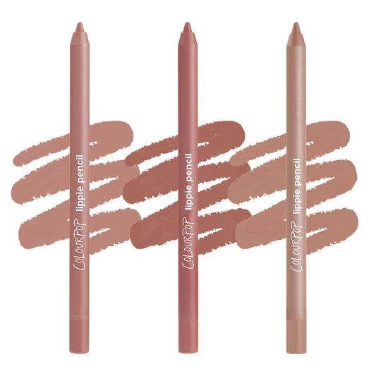 ColourPop Cool Group Chat Lippie Lip Pencil Kit - High-Pigment, Long-Lasting & Sharpenable Lip Liner with High-Impact Color - Includes Shades Ashton