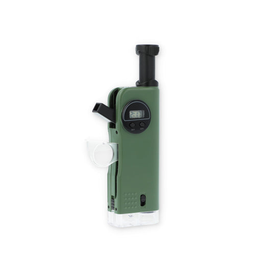 Carson X-Scope 7-in-1 Kids Optical Tool – Pocket Microscope, Telescope, Magnifier, Flashlight, Whistle, Compass & Digital Clock (CP-11)
