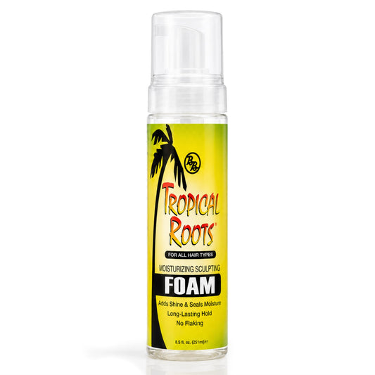 Bronner Bros Tropical Roots Moisturizing Sculpting Foam - Long-Lasting Hair Foam Wrap for Braids, Twists & Sets - Helps Soothe Dry, Itchy Scalp