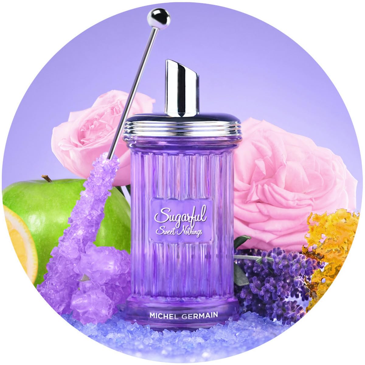 Michel Germain Sugarful Sweet Nothings Eau de Parfum, Notes of Green Apple, Pretty Lavender, Creamy Caramel, 3.4 Fl Oz