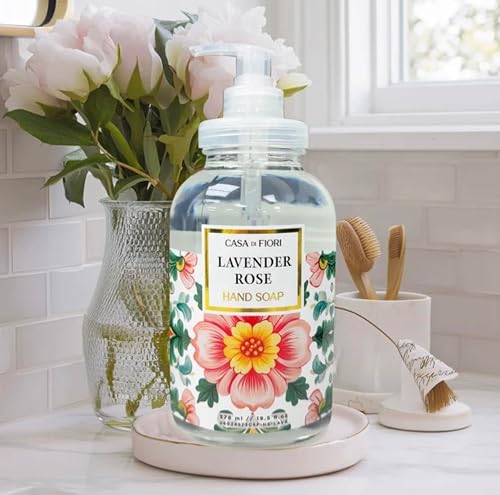 Home and Body Company Hand Soap, Casa Di Fiori Collection - 19.5 fl oz Glass Bottles (Lavender Rose) Beauty & Personal Care Home & Body Company