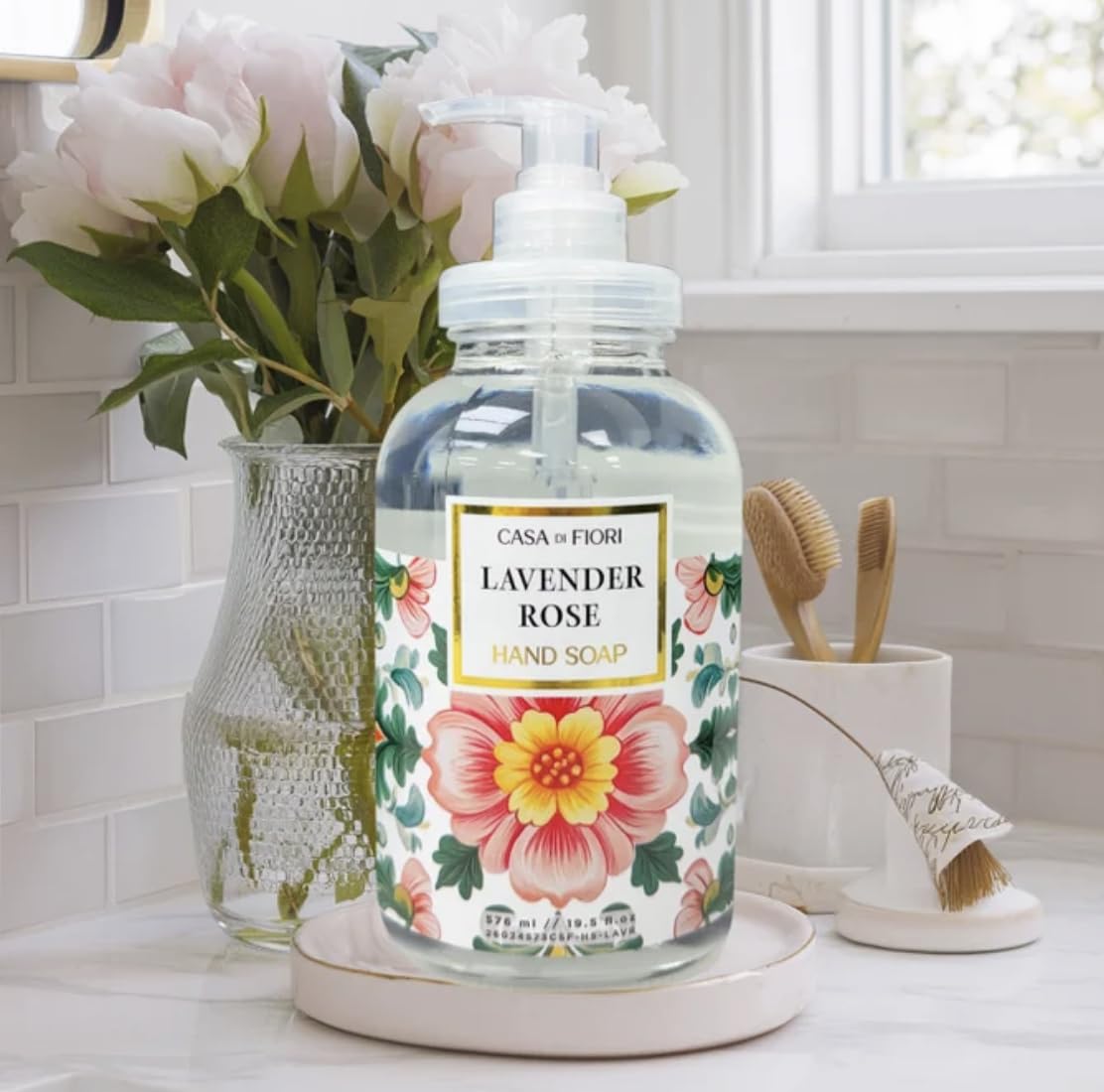 Home and Body Company Hand Soap, Casa Di Fiori Collection - 19.5 fl oz Glass Bottles (Lavender Rose) Beauty & Personal Care Home & Body Company