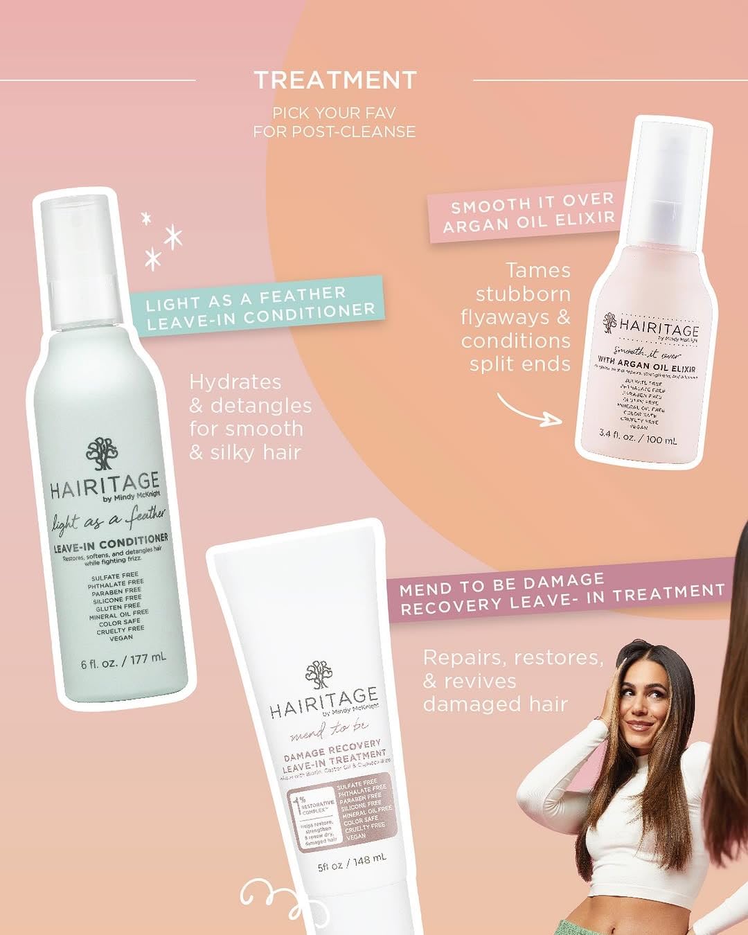 Hairitage Argan Oil Hair Oil Spray for Frizzy, Curly + Dry Damaged Hair - Lightweight Hair Oil Conditioner for Women + Men - Styling + Finishing +