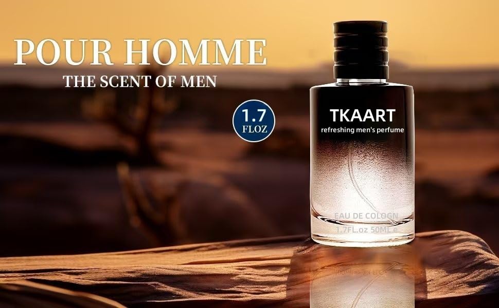 TKAART Cologne men's perfume, Eau de Toilette for Men, Fresh and lasting spray perfume lemon pepper base note cedar, Portablecologne for men 50ML (1