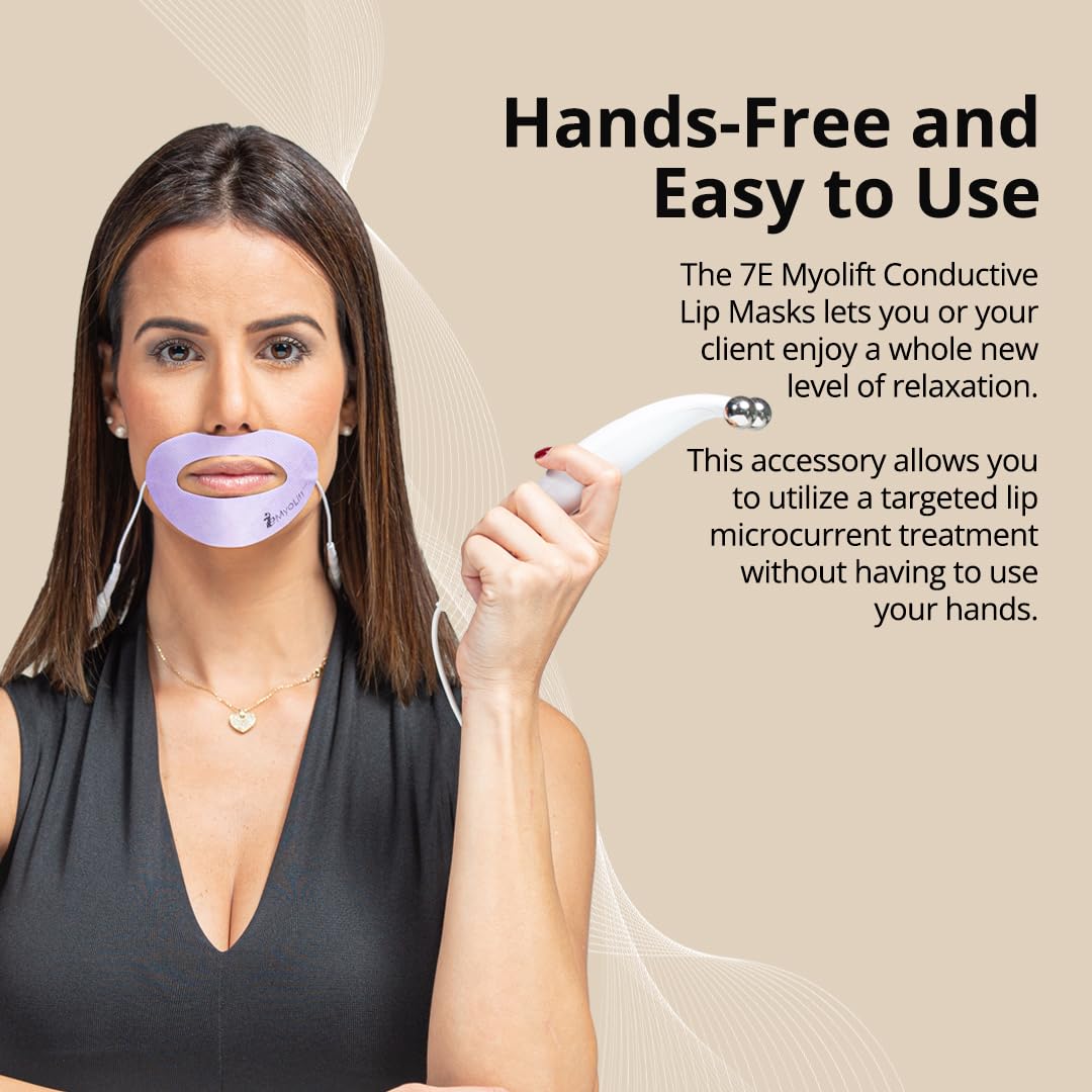 7E Wellness Conductive Lip Mask for Myolift - Portable Skin Care Tools for Microcurrent Facial - Instant Face Lift, Anti Aging, and Skin Tightening