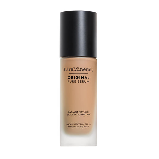 bareMinerals Original Pure Serum Radiant Natural Liquid Foundation Mineral SPF 20, Light Neutral 2.5, Vegan, Cruelty-Free & Dermatologist-Tested
