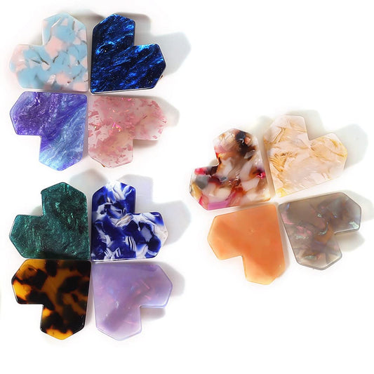 12Pcs Acrylic Resin Heart Hair Clips Hair Barrettes Colorful Hair Styling Alligator Clips Bangs Hairpins Fashion Decorative Hair Accessories for Women