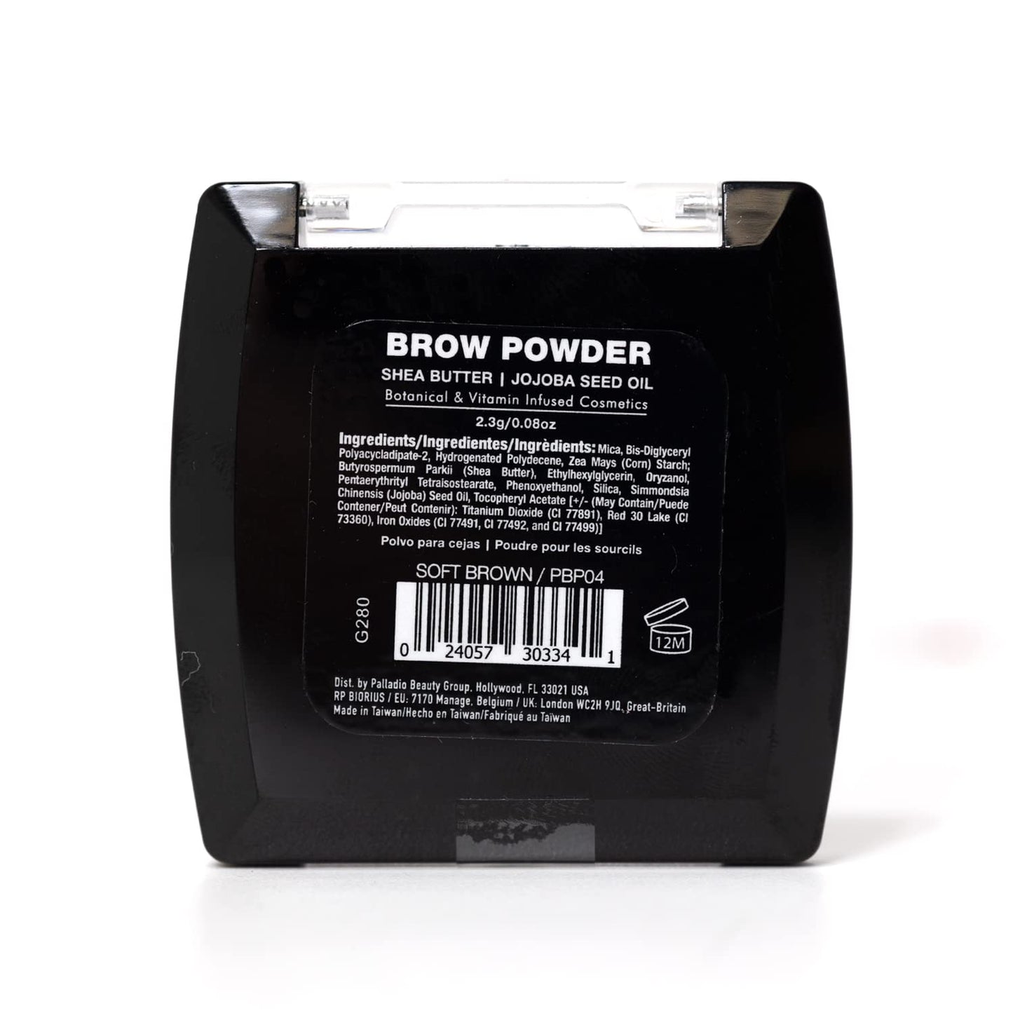 Palladio Brow Powder for Eyebrows, Soft and Natural Eyebrow Powder with Jojoba Oil & Shea Butter, Helps Enhance & Define Brows, Compact Size for Purse
