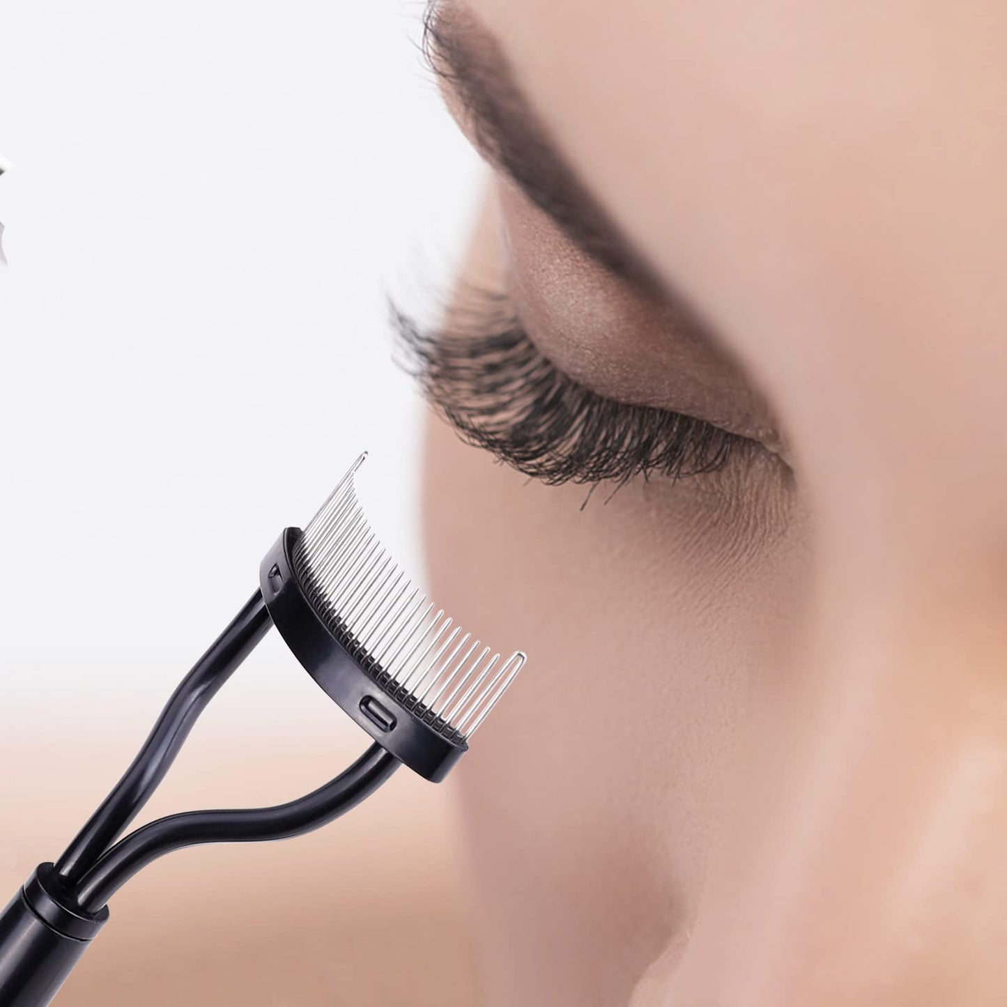 Eyelash Comb MSQ Eyelash Separator Tool Arc Designed Lash Brush Separator With Cover Lash Comb for Eye Makeup Brush Mascara Clump Remover Black Beauty and Personal Care MSQ