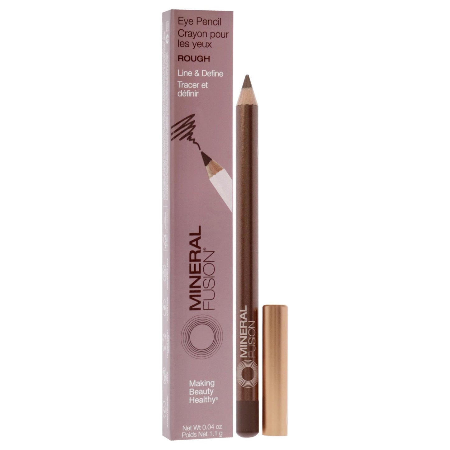 Eye Liner Pencil - Rough by Mineral Fusion for Women - 0.04 oz Eyeliner