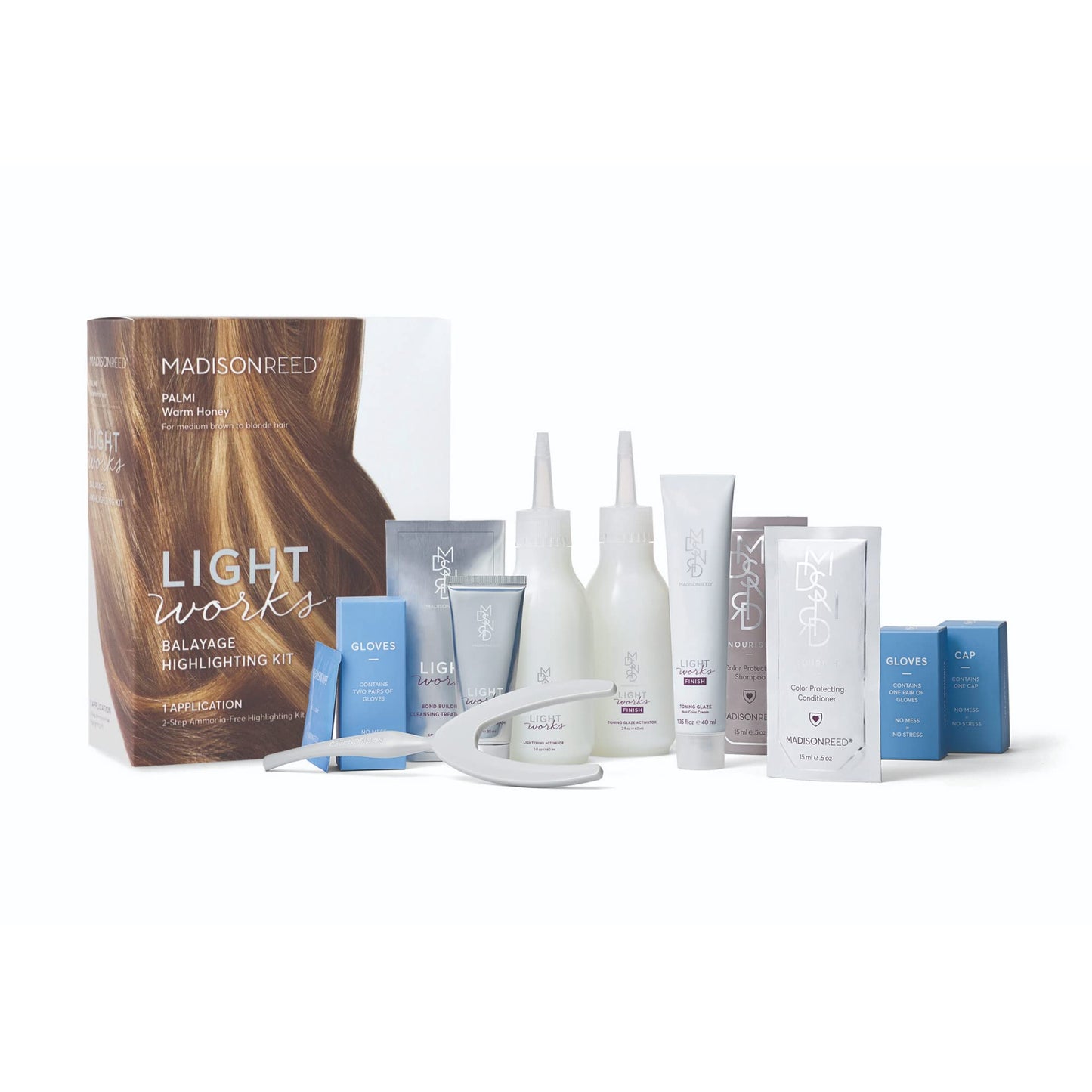 Madison Reed Light Works Balayage Highlighting Kit, Creates Natural-Looking Warm Honey Highlights (Palmi - Blonde), Amonia Free, Cruelty Free, 2 Step