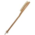 Bath Body Brush Long Handle Wooden Shower Brush with Natural Bristles