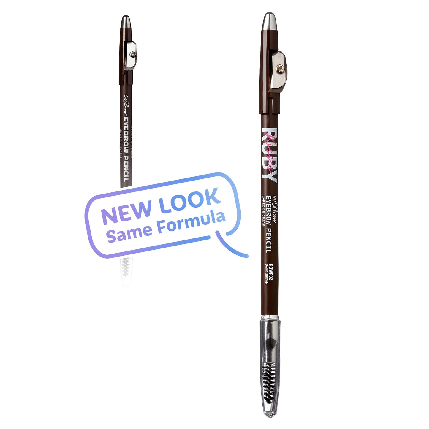Ruby Kisses GoBrow Eyebrow Pencil, Sharpenable, Longwear, Long Lasting Eyebrow Wooden Pencil for Natural-Looking Brows 3 PACK (Dark Brown)