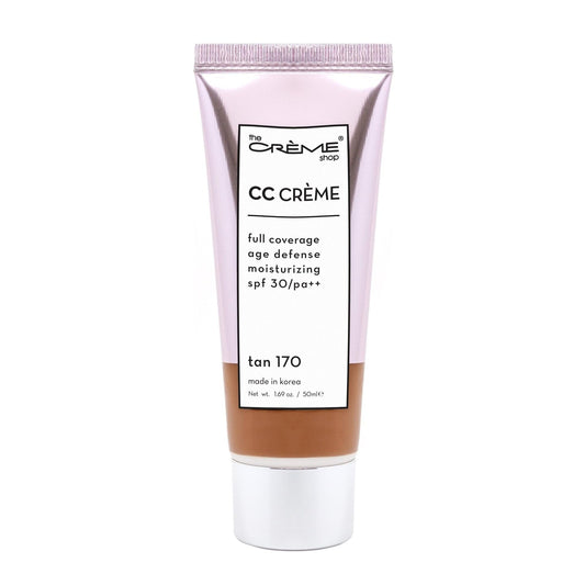 The Creme Shop Color-Adapting Makeup Infused with Kokum Butter, Grapeseed Oil, Cica, Vitamin C, and Aloe Leaf Extract - Full Coverage, Hydrating, SPF 30 - Inclusivity in Every Shade - TAN 170