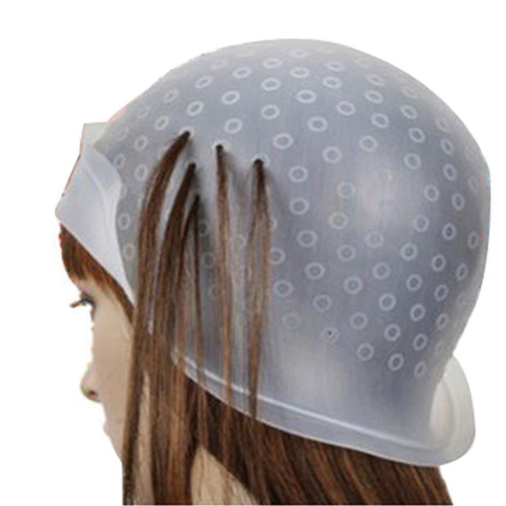 Highlight Caps with Coloring Hair Hook 2 Packs, Frosting Coloring Cap, Professional Salon Silicone Hairdressing Tools