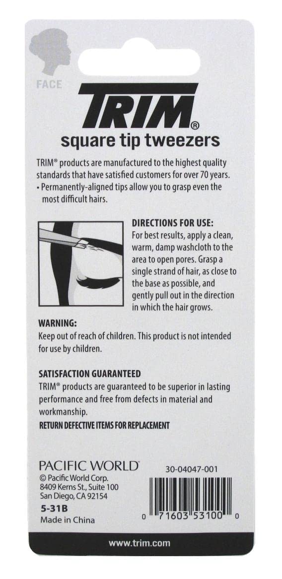 Trim Tweezr Square Size Ea Trim Square Tip Tweezers, 1 Count (Pack of 6)