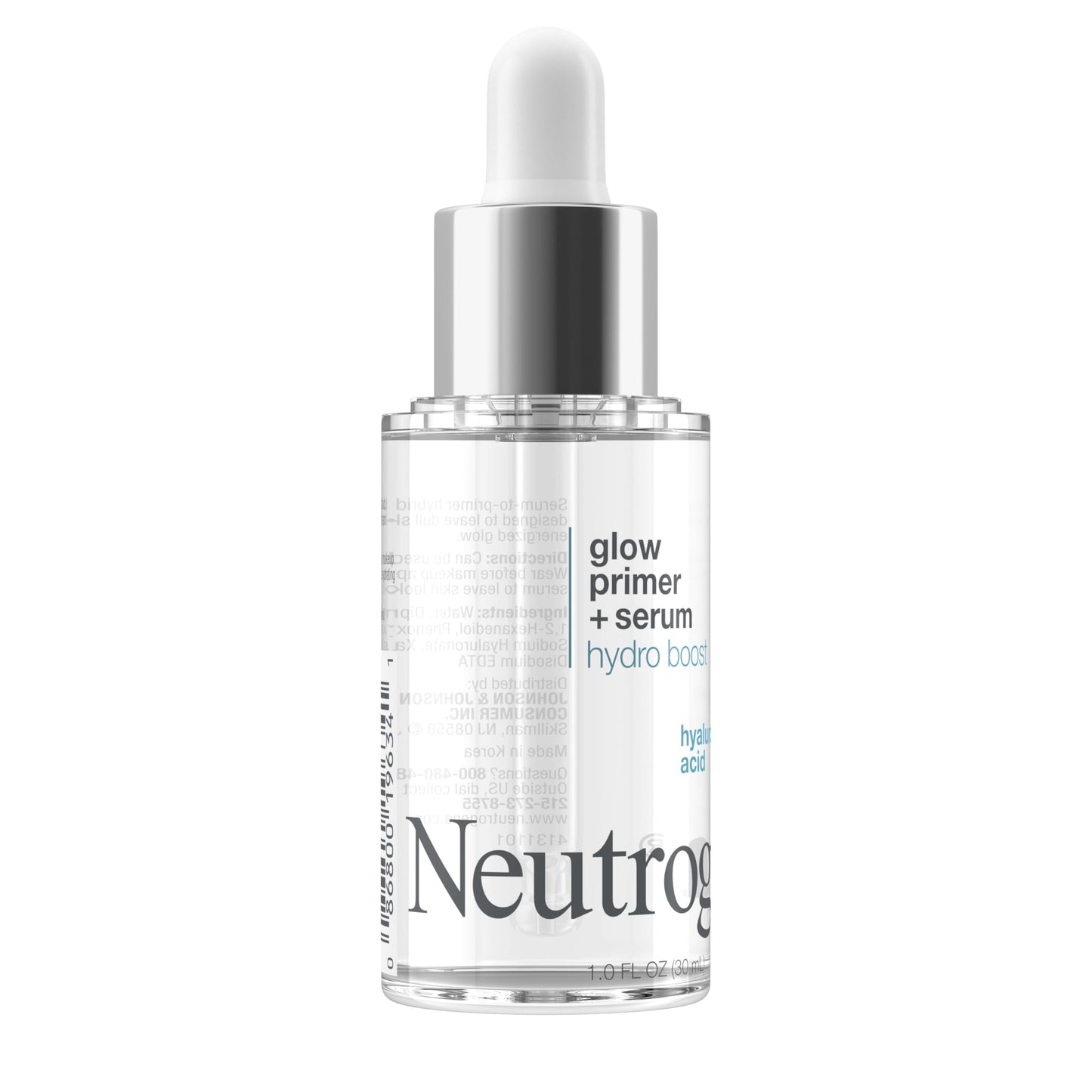 Neutrogena Hydro Boost Glow Booster Primer & Serum, Hydrating & Moisturizing Face Serum-to-Primer Hybrid, Infused with Purified Hyaluronic Acid