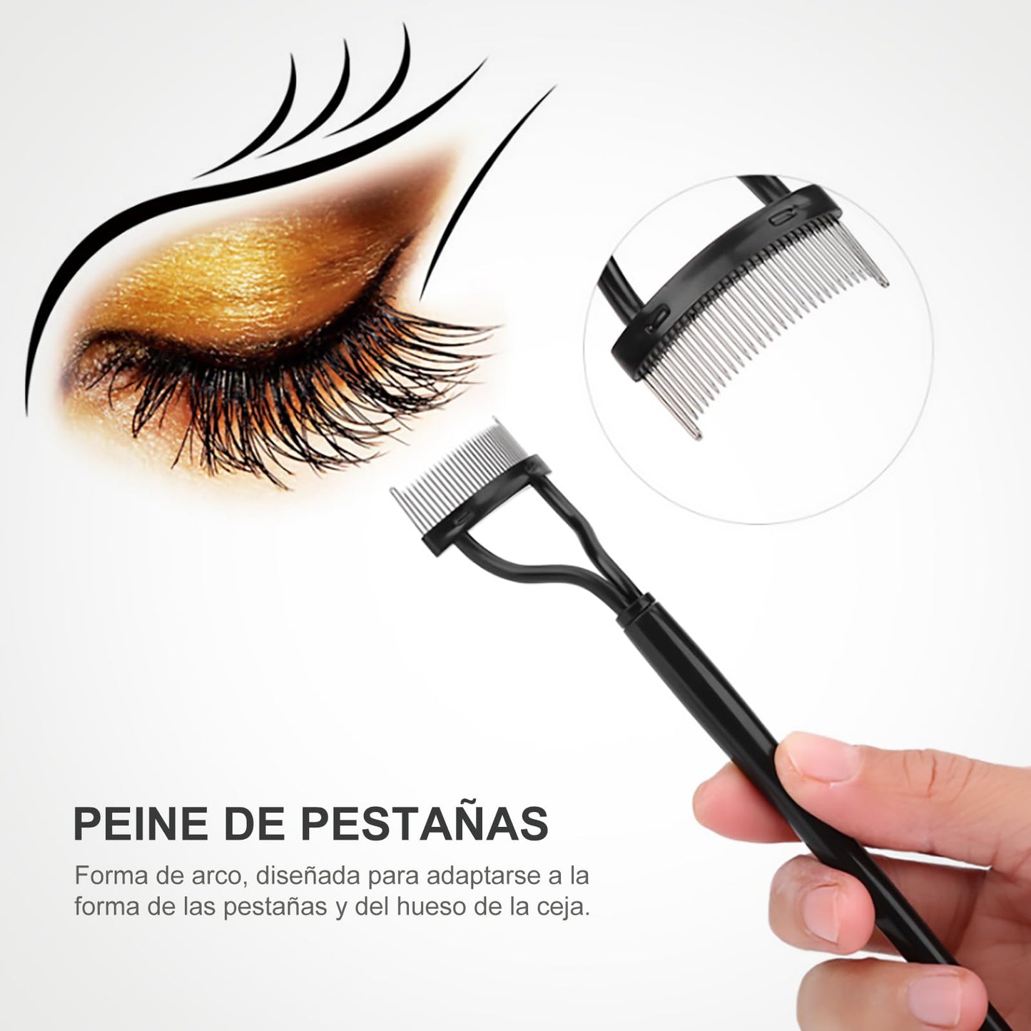 Eye Brow Brush Comb,Eyelash Comb Eyebrow Brush with Steel Needle Mascara Eyebrow Brush for Curling Iron with Eyelash Comb Makeup Brush Tool