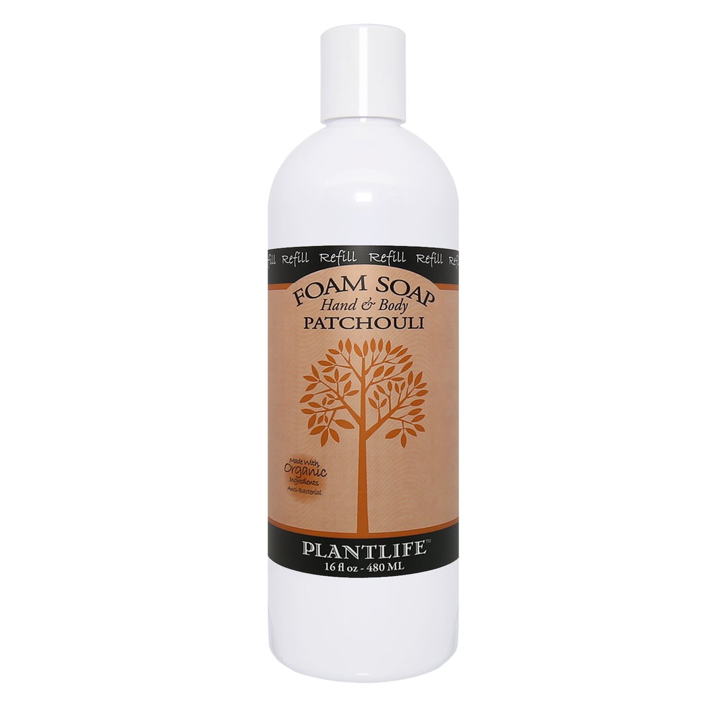 Plantlife Patchouli Foam Soap Refill - Moisturizing Plant Based Foam Soap for All Skin Types - Ideal as a Hand & Body wash, Shaving Cream, & Foaming Beauty & Personal Care Plantlife