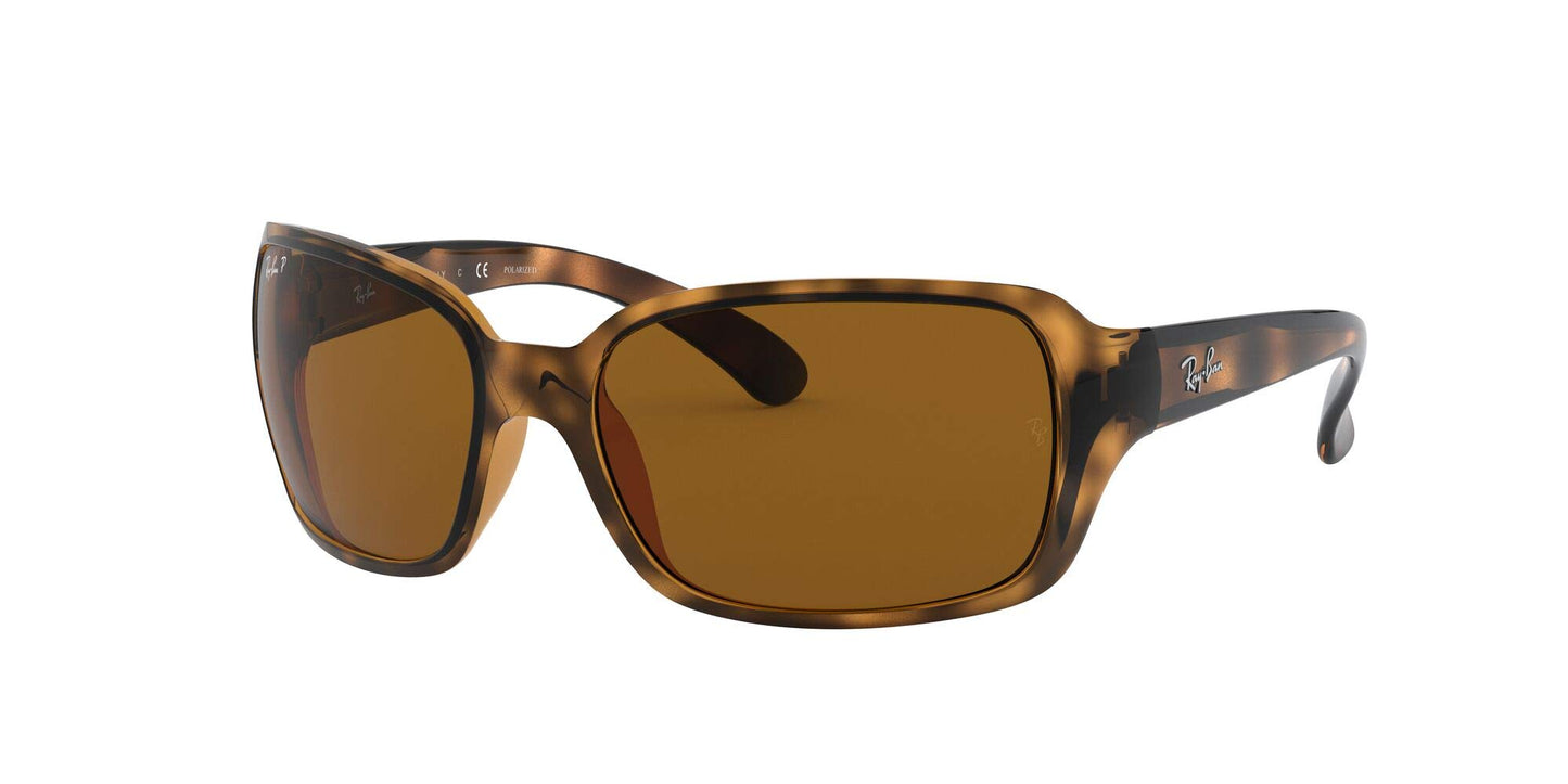 Ray-Ban Womens RB4068 Square Sunglasses, Havana/Polarized B-15 Brown, 60 mm