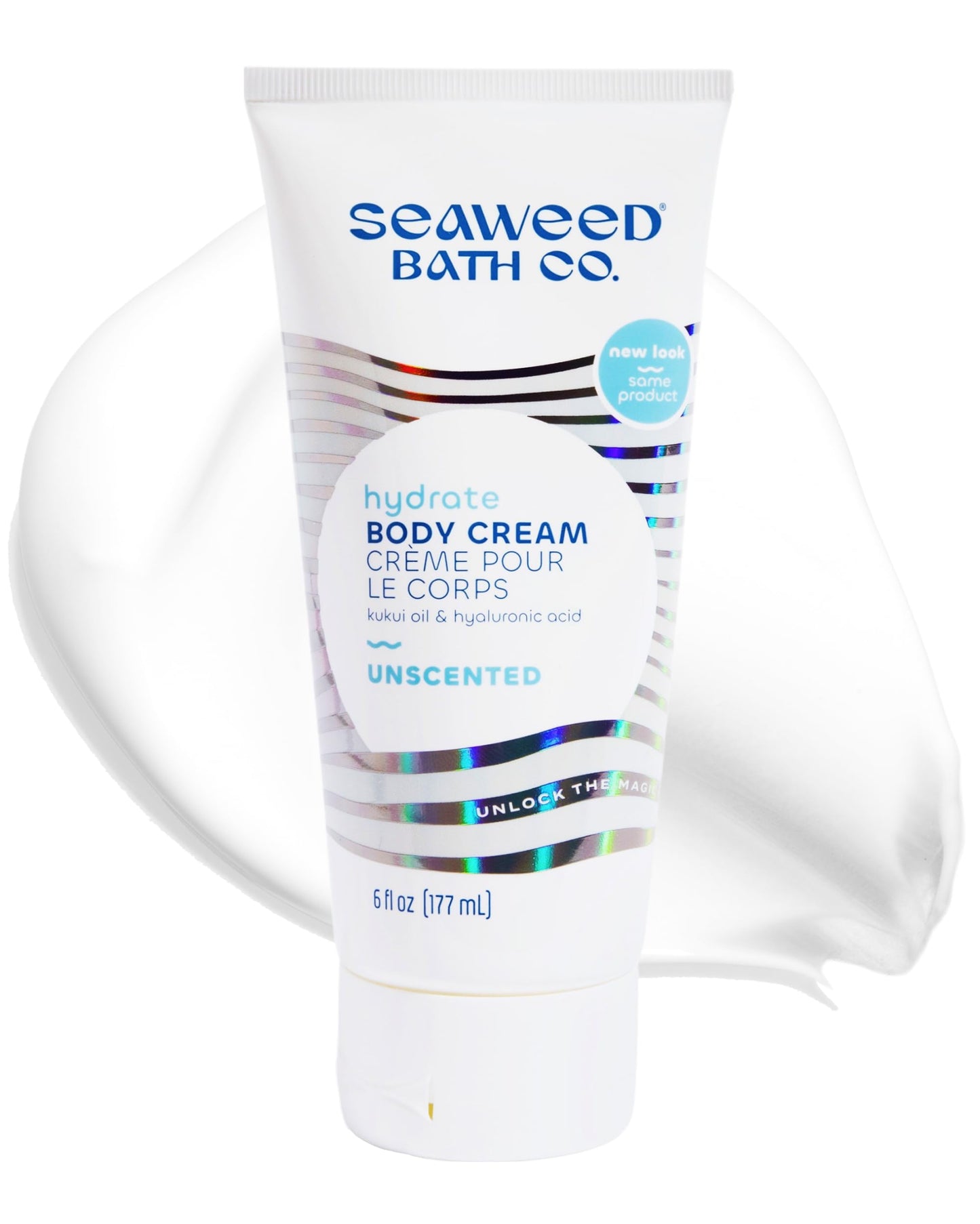Seaweed Bath Co. Hydrate Body Cream - Unscented | Nourishing Moisturizer for Body and Hands | With Vitamin E, Hyaluronic Acid and Shea Butter For Dry