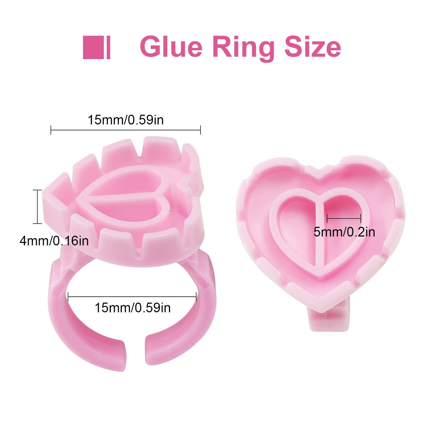 Glue Rings - Autdor 500Pcs Glue Rings for Eyelash Extensions Pink Lash Glue Rings Pigment Ring Cups Lash Glue Holder for Lash Extension Supplies