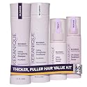 Keranique Volumizing Set for Thinning Hair in Women - Thickening Shampoo, Conditioner, Follicle Booster Serum, Volumizing Spray with Keratin for Fine