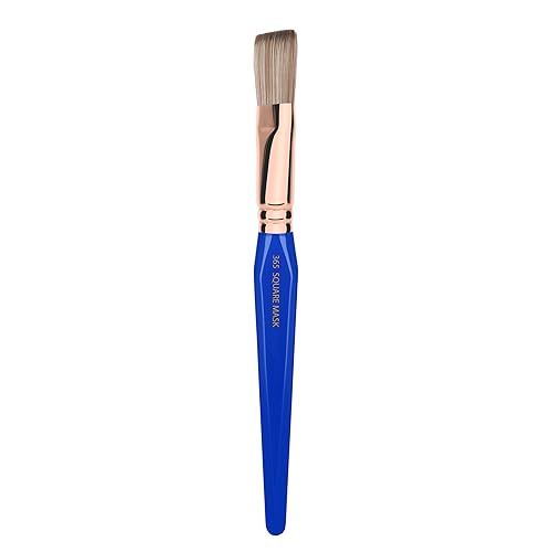 Bdellium Tools Professional Makeup Brush - Golden Triangle 365 Square Mask - With All Vegan and Soft Synthetic Fibers, For Applying Face Masks (Blue