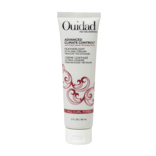 Ouidad Advanced Climate Control Styling Cream, 2 fl oz, Featherlight Curl Cream for Curly Hair, Shiny, Hydrated & Frizz-Free Curls, Sulfates, Parabens