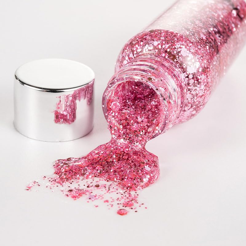 Body Glitter Gel, Face Glitter Body Glitter Liquid Eyeshadow, Face Hair Nail Glitter, Holiday Glitter Makeup (7)