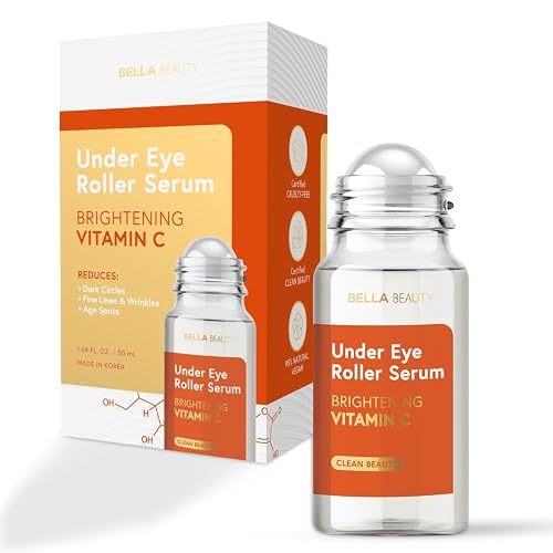 Bella Beauty Vitamin C Under Eye Roller Serum - Dermatologist Tested, Anti Aging, Korean Skin Care - Helps Minimize Dark Circles, Puffiness, Fine