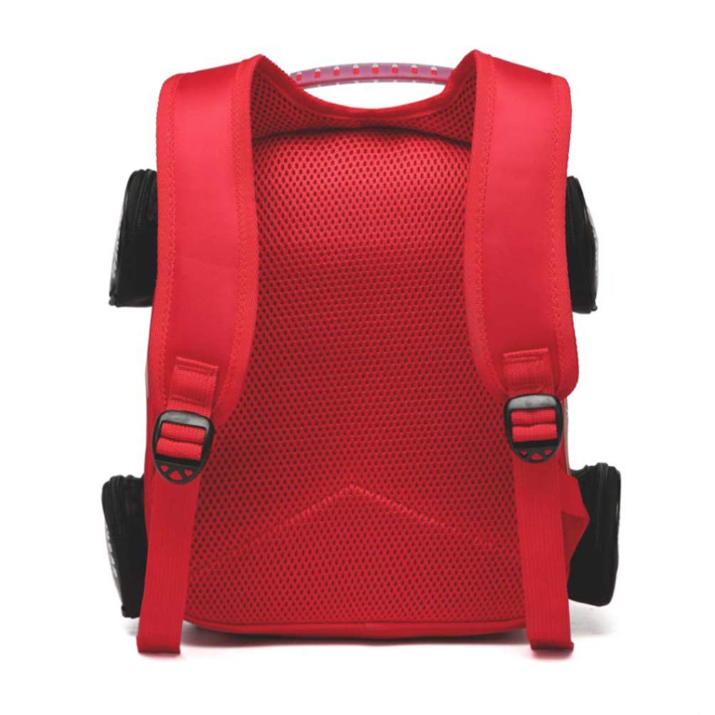 QWZY Toddler Boys Girls Backpack Waterproof Cartoon Truck Car Kindergarten Child Snack School Bag (Red)