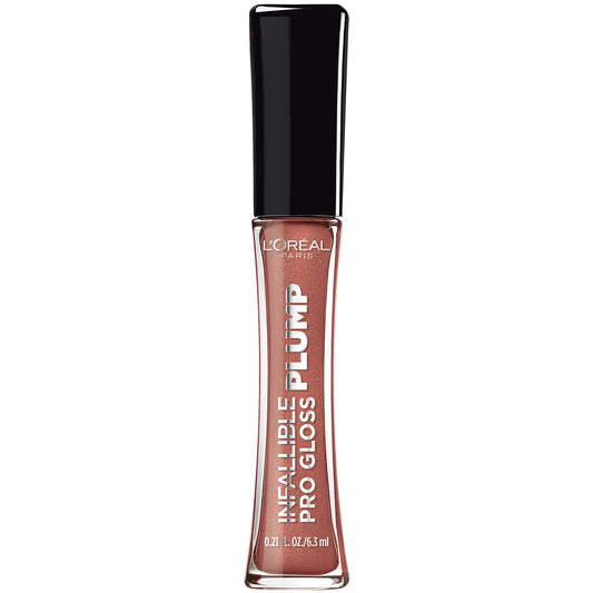 L'Oreal Paris Infallible Pro Gloss Plump Lip Gloss with Hyaluronic Acid, Long Lasting Plumping Shine, Lips Look Instantly Fuller and More Plump, Nude Beauty & Personal Care L'Oreal Paris