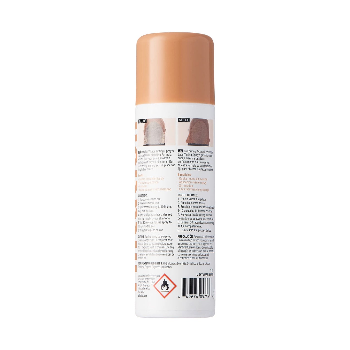 Red by Kiss Lace Tinting Spray, Quick Dry & Skin Tone Matching for Lace Wig, Transfer-Proof, No Smudging, Long Lasting, Precision Control with Pointed