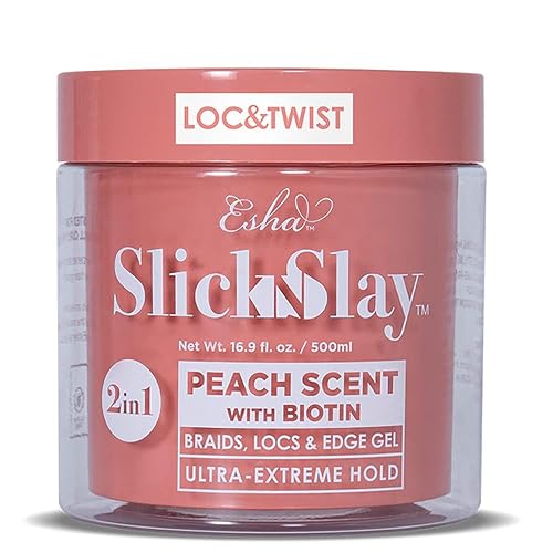 Esha Slick N Slay Braiding Gel - 3-in-1 Ultra Extreme Hold Hydrating & Conditioning Shining Fast Dry Locking Gel for Locs, Twists, Braids, and Edges
