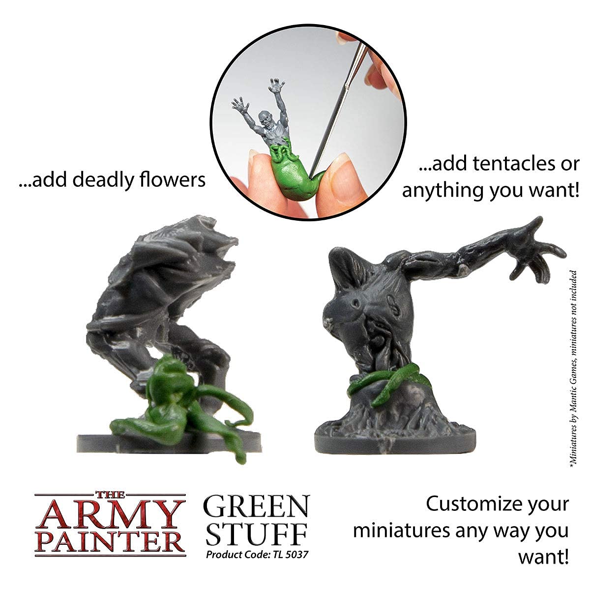 The Army Painter Green Stuff, 2 Part Modelling Clay, 20cm, Mouldable Model Putty Modelling Compound for Miniatures, Easy-to-Knead Green Putty Epoxy…